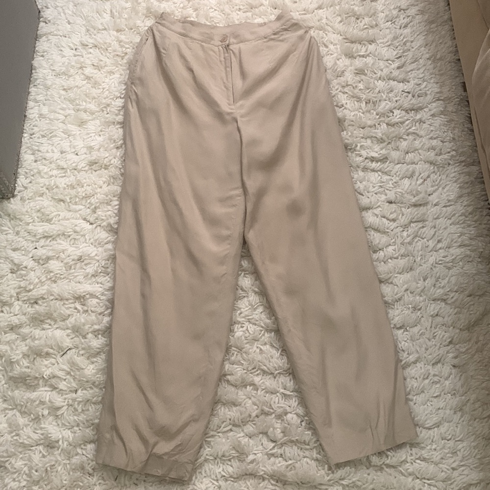 VINTAGE Cream Silk Pants